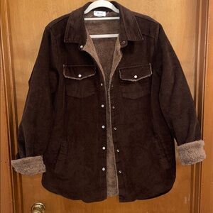 Bluivy Chocolate Corduroy Jacket with Plush Lining